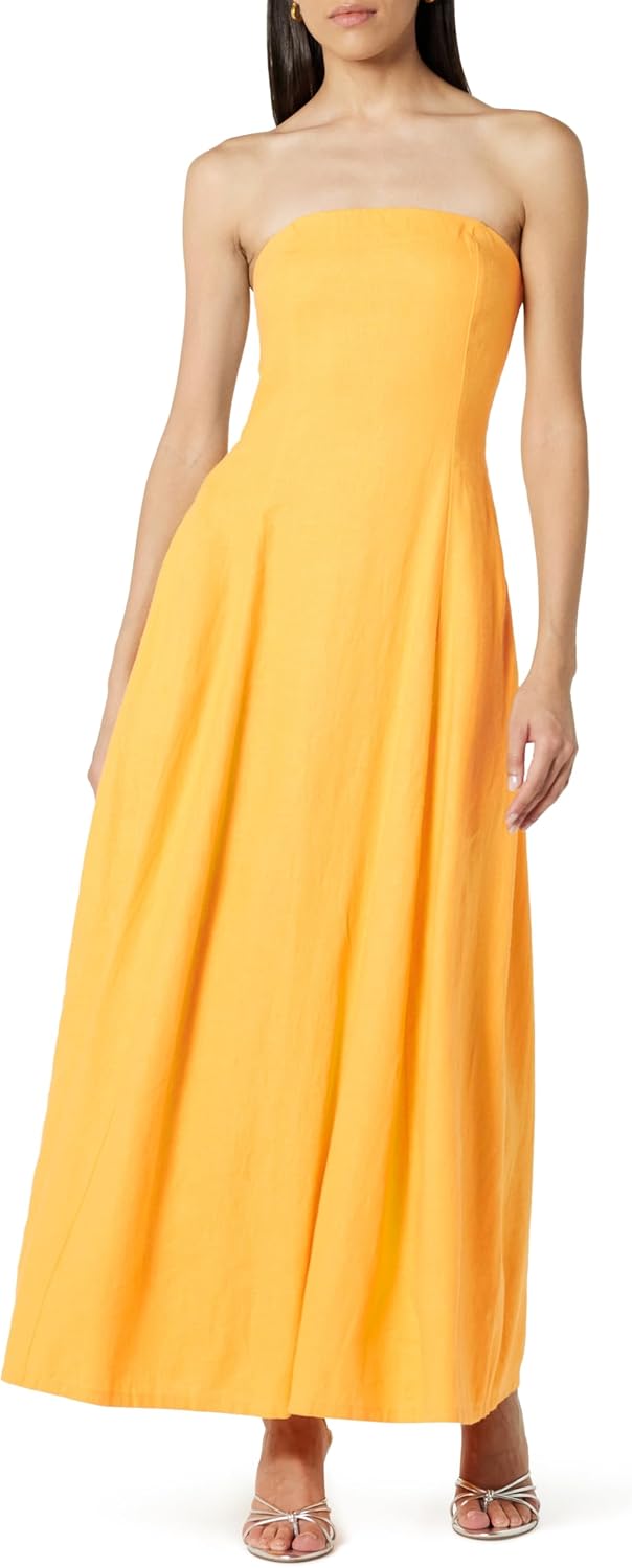 The Drop Women's Carlota Strapless Linen Maxi Dress Review