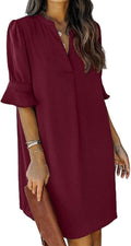 Summer Dresses for Women V Neck Ruffle Short Sleeve (Style 11B4)