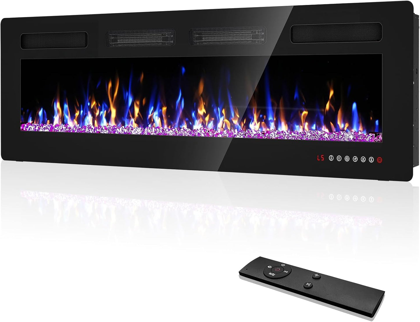Remote Controlled Ultra Thin Electric Fireplace