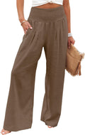 Angerella Womens Elastic High Waisted Palazzo Pants - Comfortable Wide
