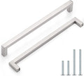 Probrico 10 in Hole Center Satin Nickel Square Bar Pulls - Modern