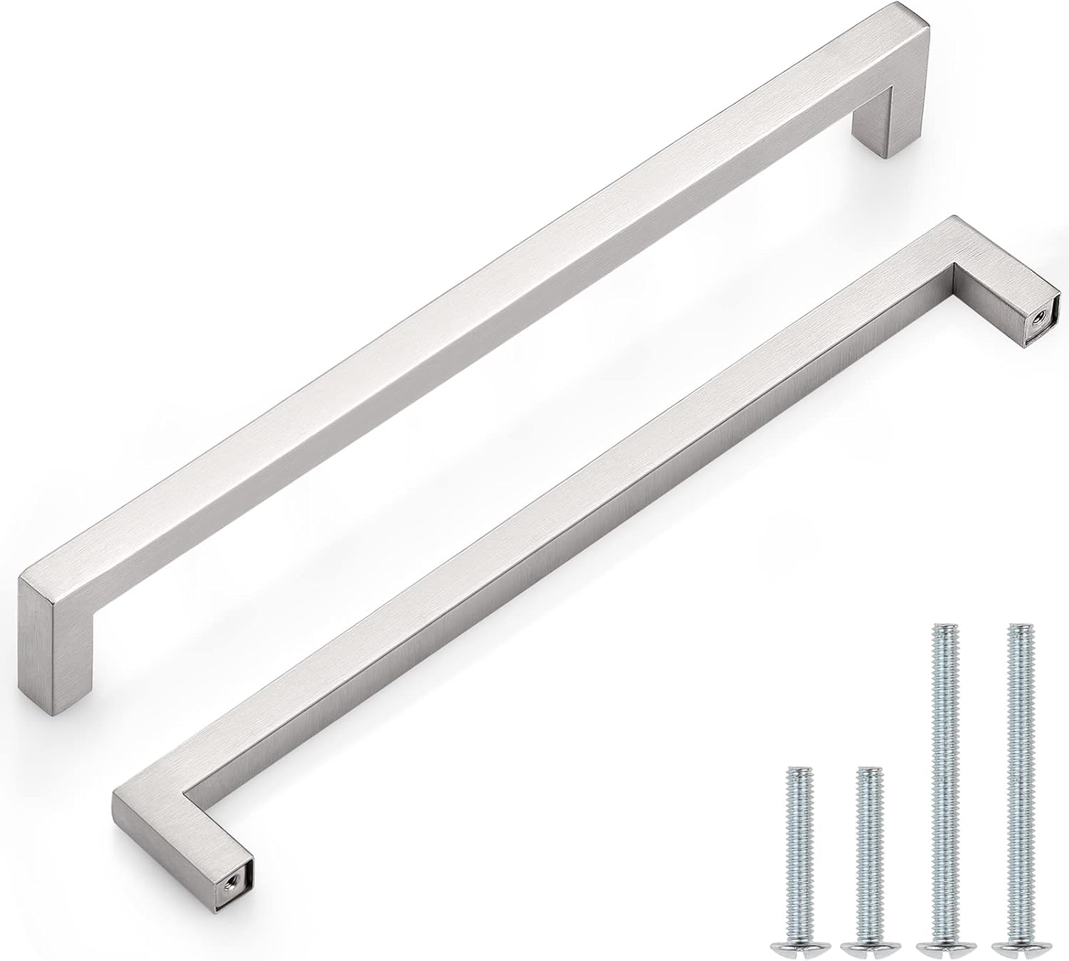 Probrico 10 inch Satin Nickel Square Bar Kitchen Cabinet Pulls