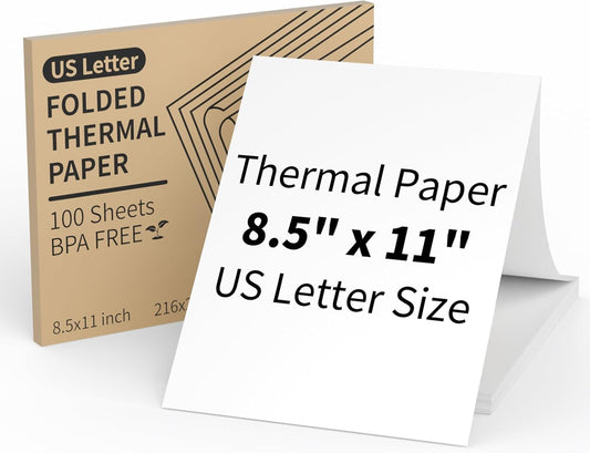 100 Quick-Dry Thermal Paper Sheets for Portable Printers