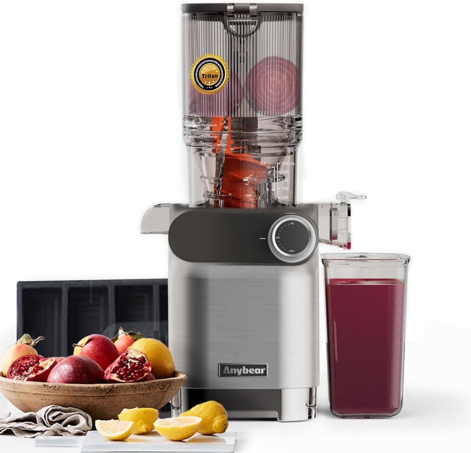 Effortlessly Juice Whole Fruits | Upgraded Auger | Tritan Material