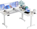 Triple Motor L Shaped Standing Desk 63 x 55 in - Large Corner