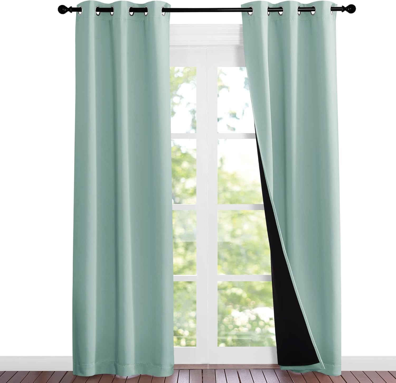 NICETOWN Aqua Blue Blackout Curtains for Total Light Control