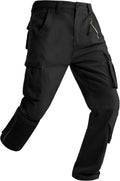 Men's Fleece Lined Hiking Cargo Pants - Insulated Winter Work