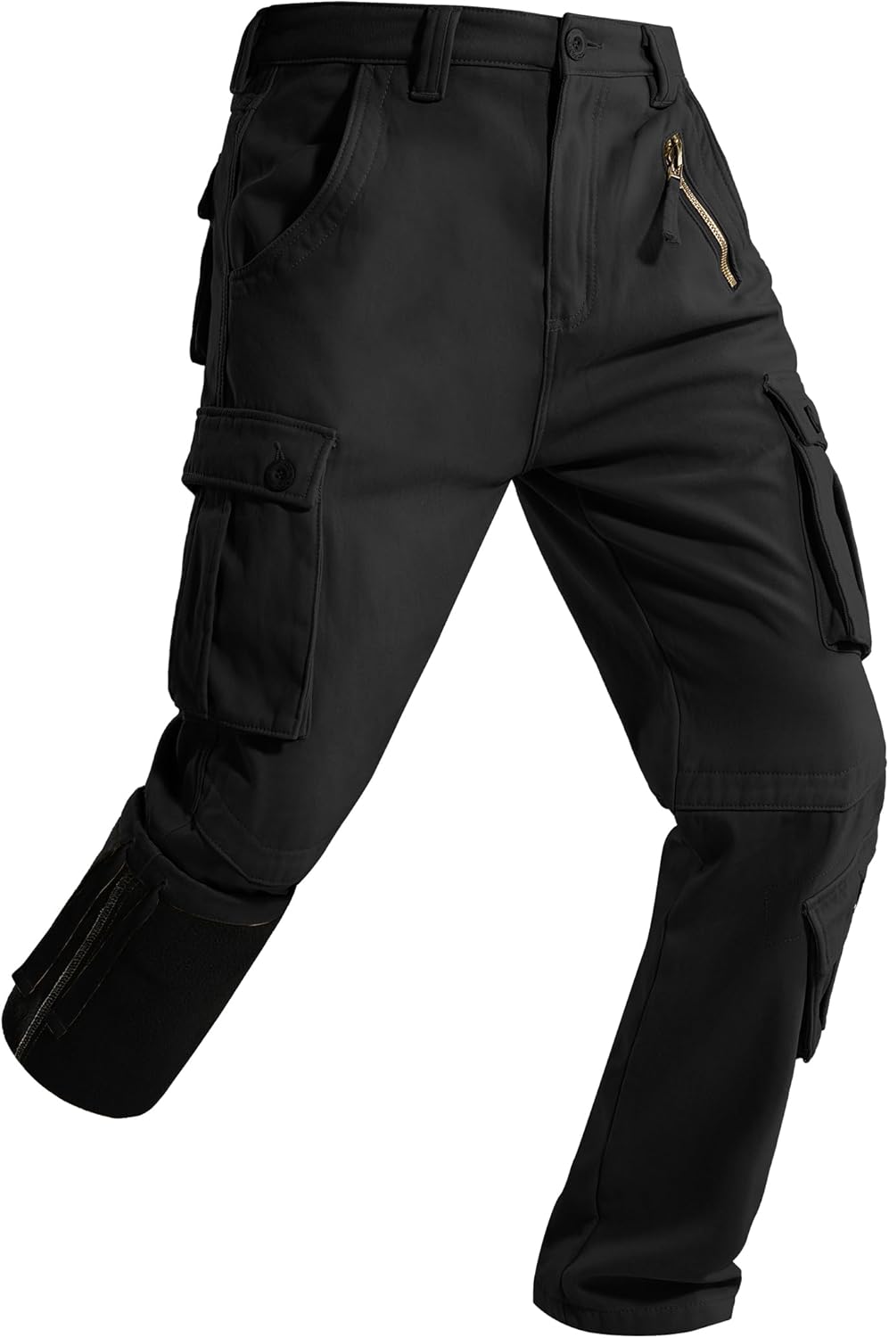 Men's Fleece Lined Hiking Cargo Pants for Winter Comfort