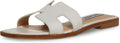 Steve Madden womens Hadyn Leather Flat Sandal - Laser-Cut Detail
