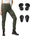 Motorcycle Riding Pants Slim Fit with CE Knee Hip Protectors - Women's