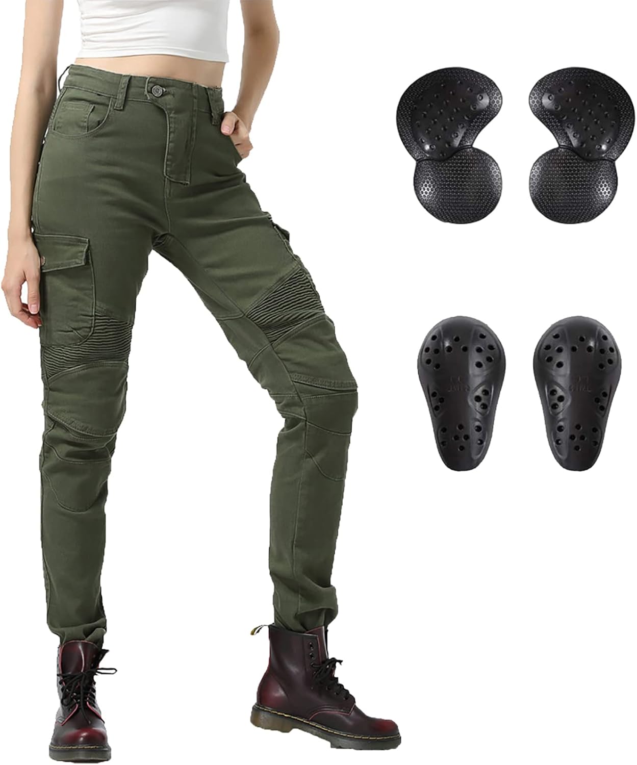 LOMENG Motorcycle Riding Pants with CE Knee Hip Protectors