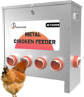 Metal Chicken Feeder Large Capacity 85lb - Weatherproof Poultry Feeder