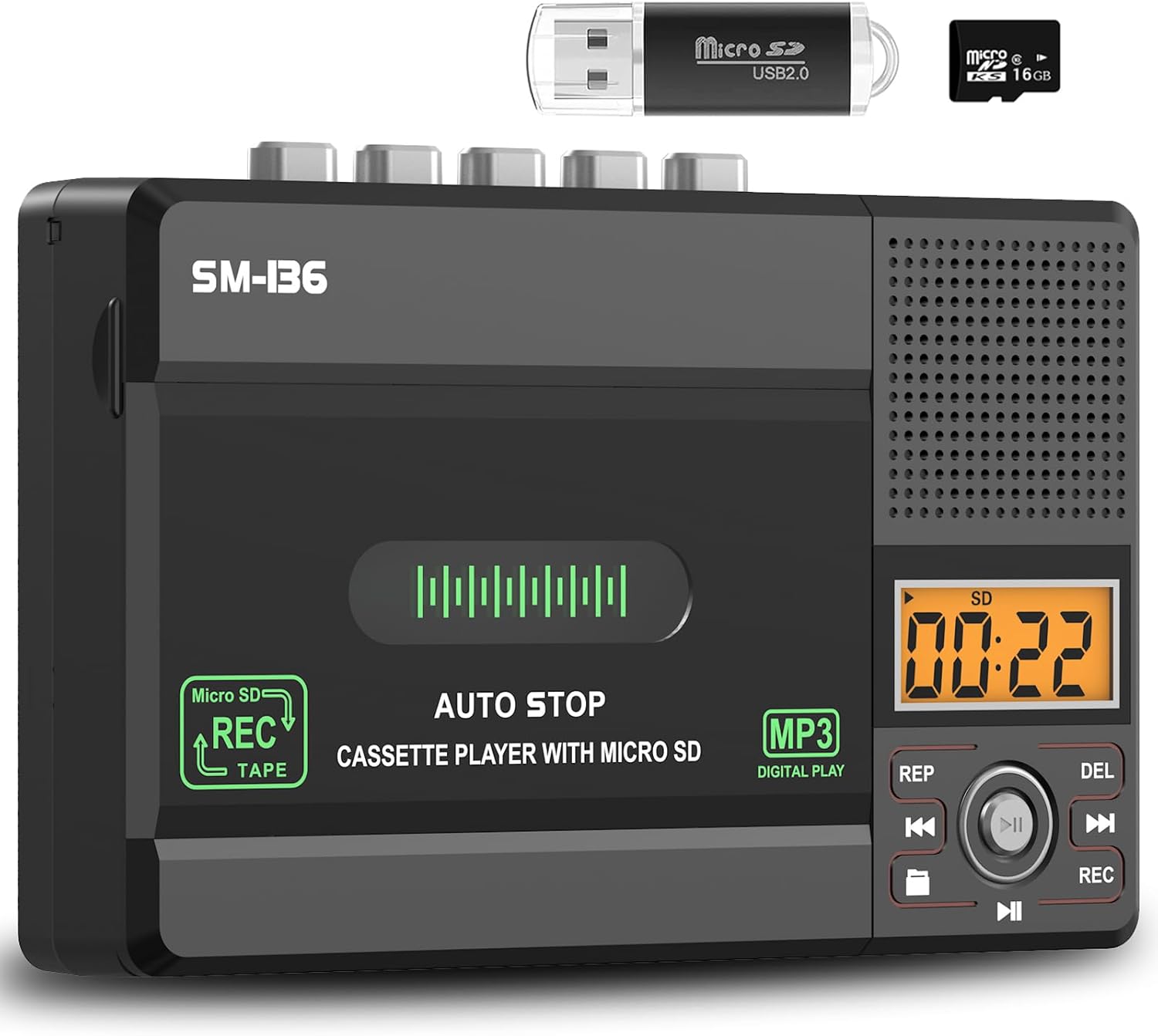 Small Cassette Tape Player Converter for MP3 Digital Audio