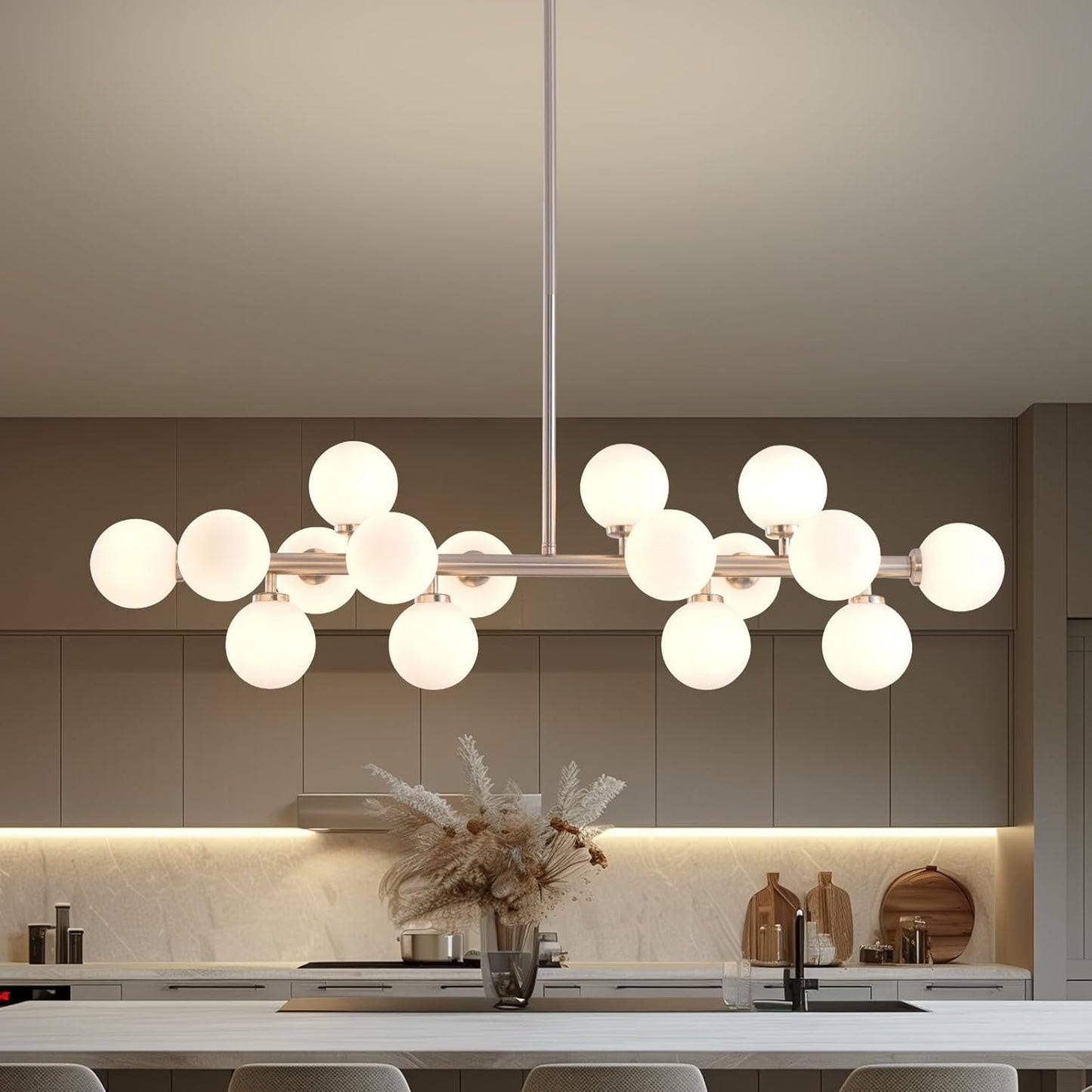 Glass Globe Sputnik Chandelier for Modern Dining Room Lighting