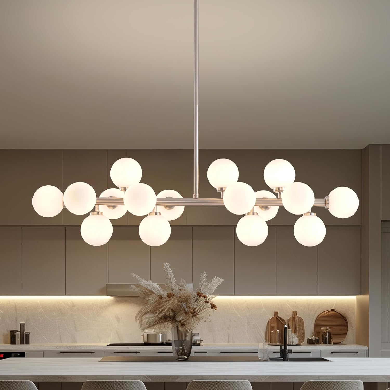Glass Globe Sputnik Chandelier for Modern Dining Room Lighting