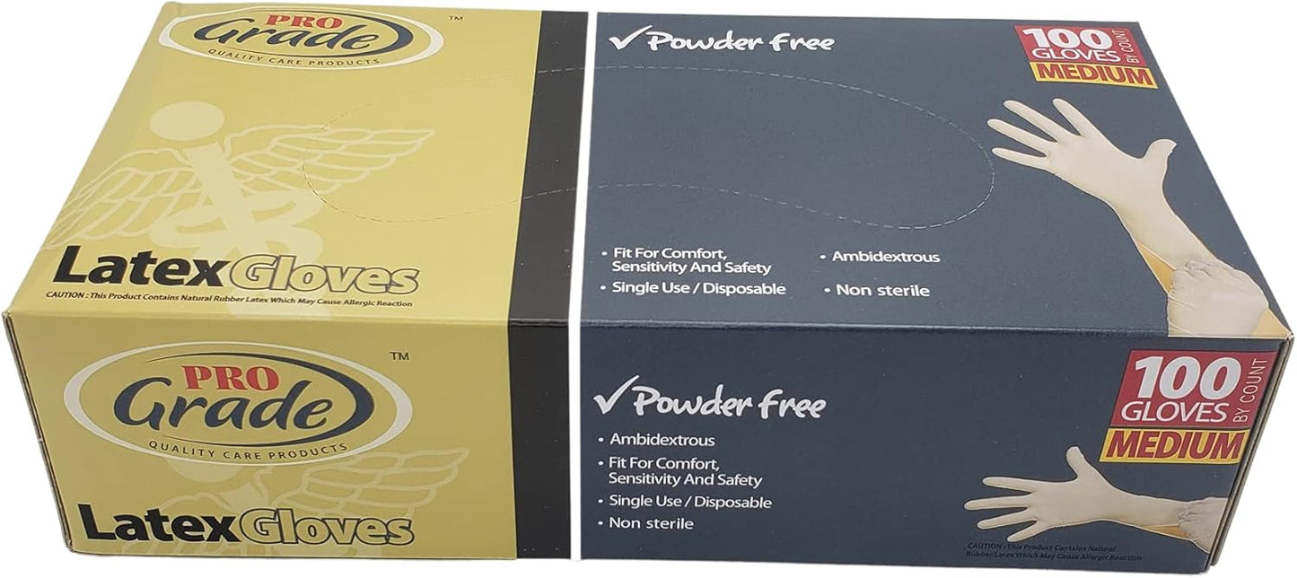 Pro Grade Latex Gloves: Powder-Free, Medium - 100 Pack