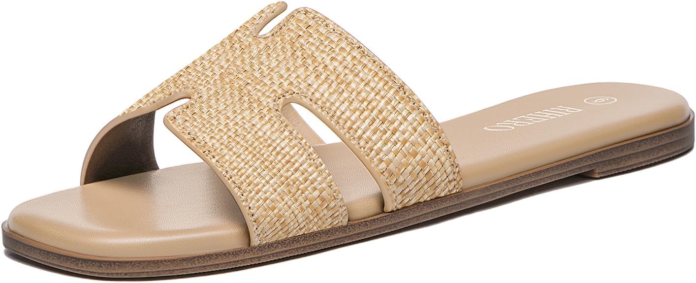 Rihero Women's Dressy Flat Sandals for Comfortable Summer Wear