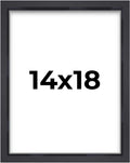 14x18 Shadow Box Frame Contemporary Black - Slim 3/4in Molding
