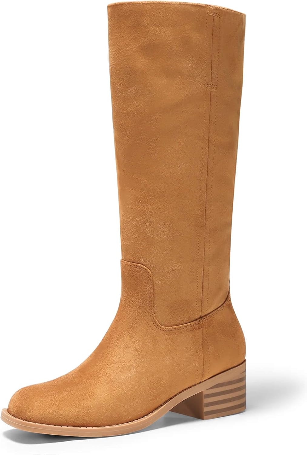 Coutgo Women's Knee High Boots with Chunky Block Heel Style