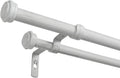 EXCLUSIVE HOME Topper Double Curtain Rod and Finial Set - Distressed