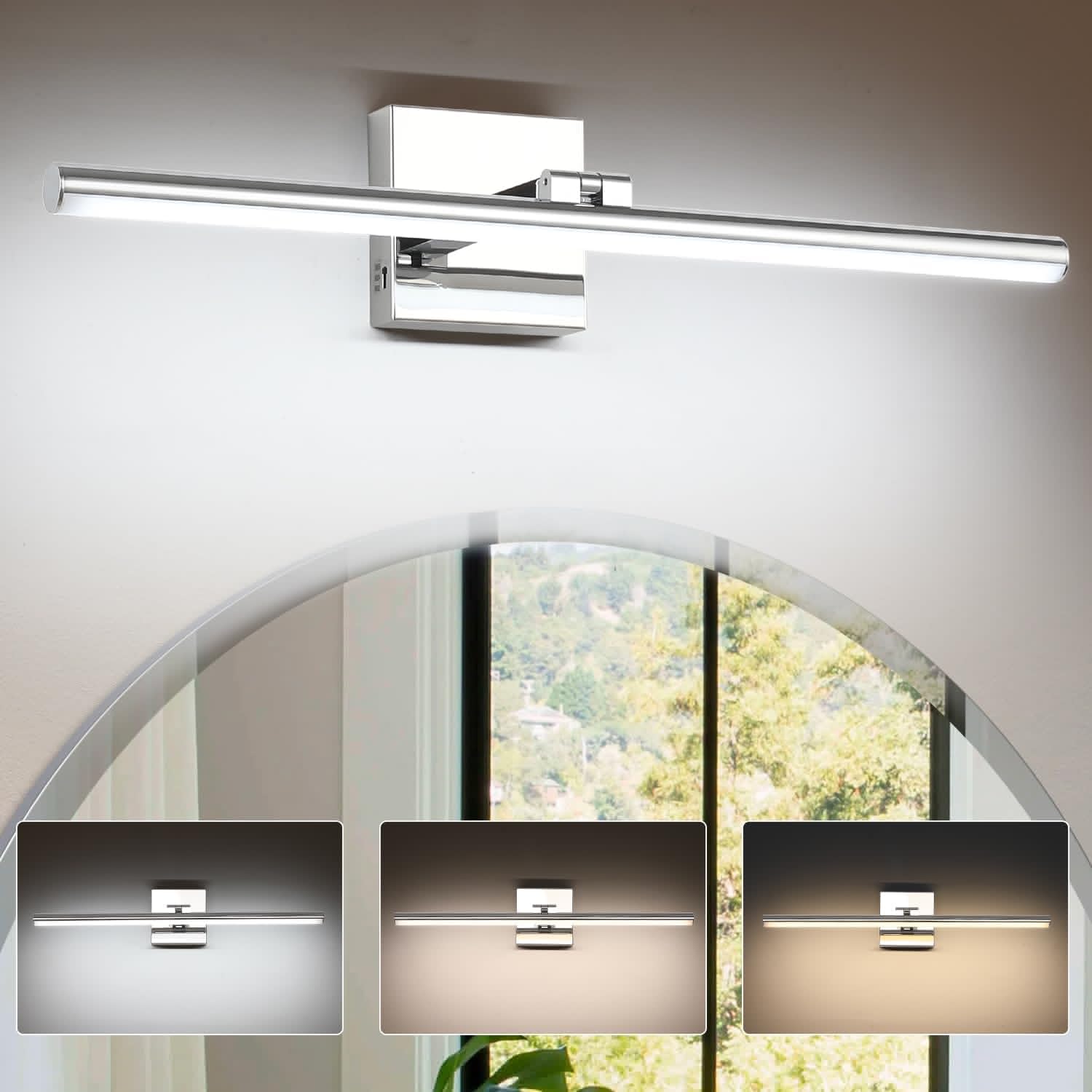 24 Inch LED Bathroom Vanity Light with Adjustable Color Temp