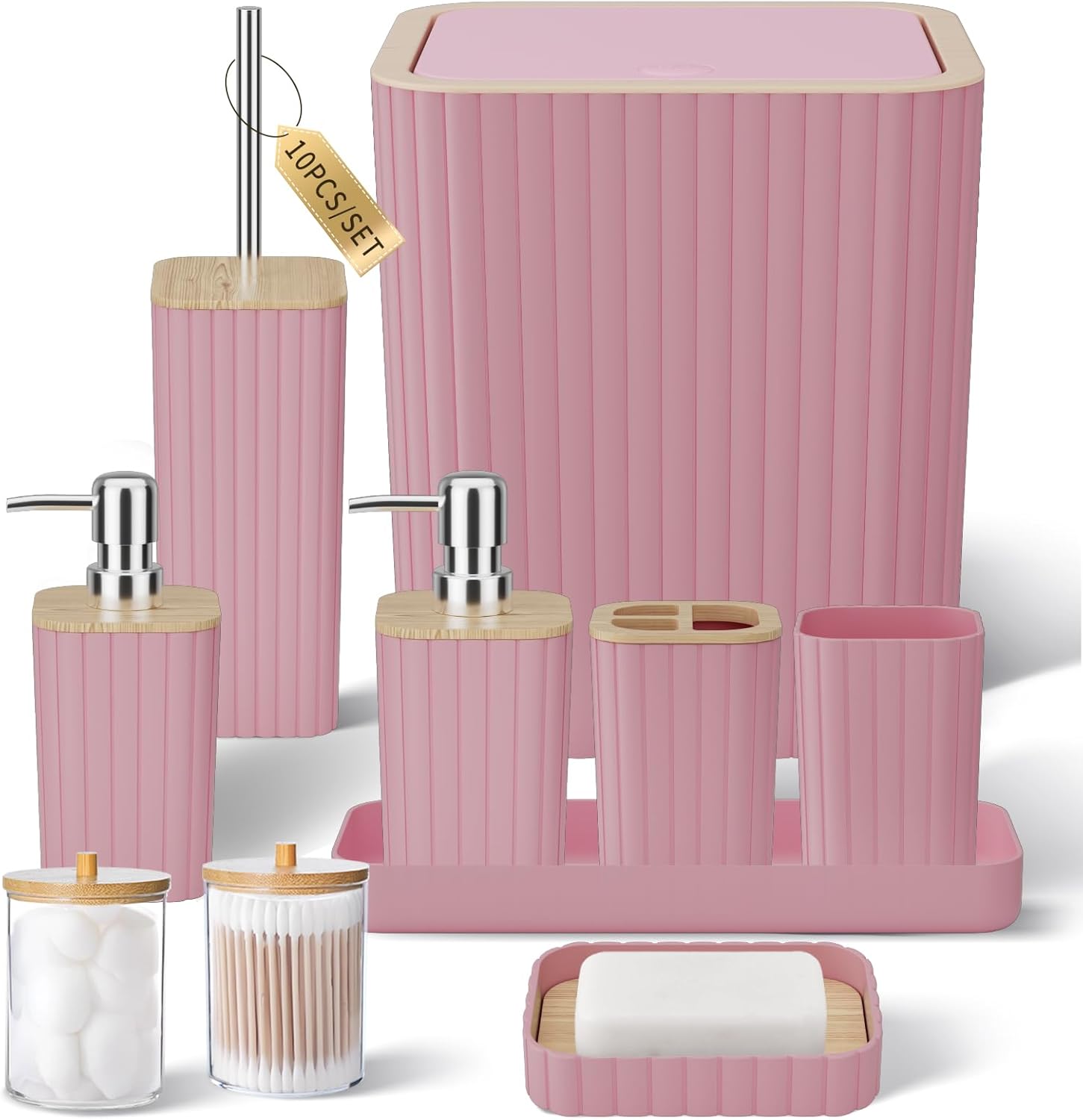 Elegant Pink Bathroom Accessories Set by XLHOMO - 10PC