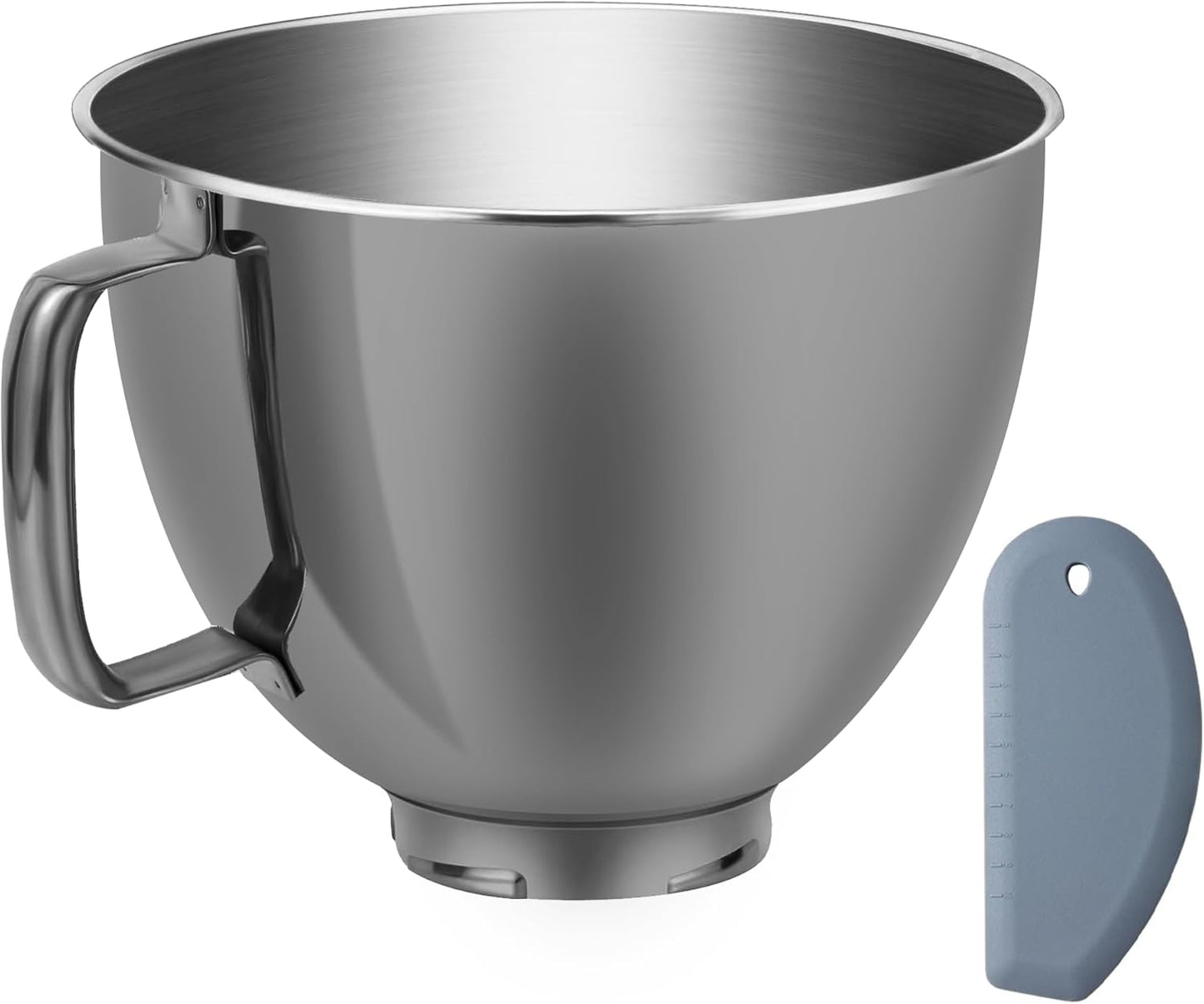 Gray 18/8 Stainless Mixing Bowl for Kitchen Aid 4.5-5 Qt