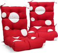 EAGLE PEAK Tufted High Back Patio Chair Cushions, Set of 2 - Red