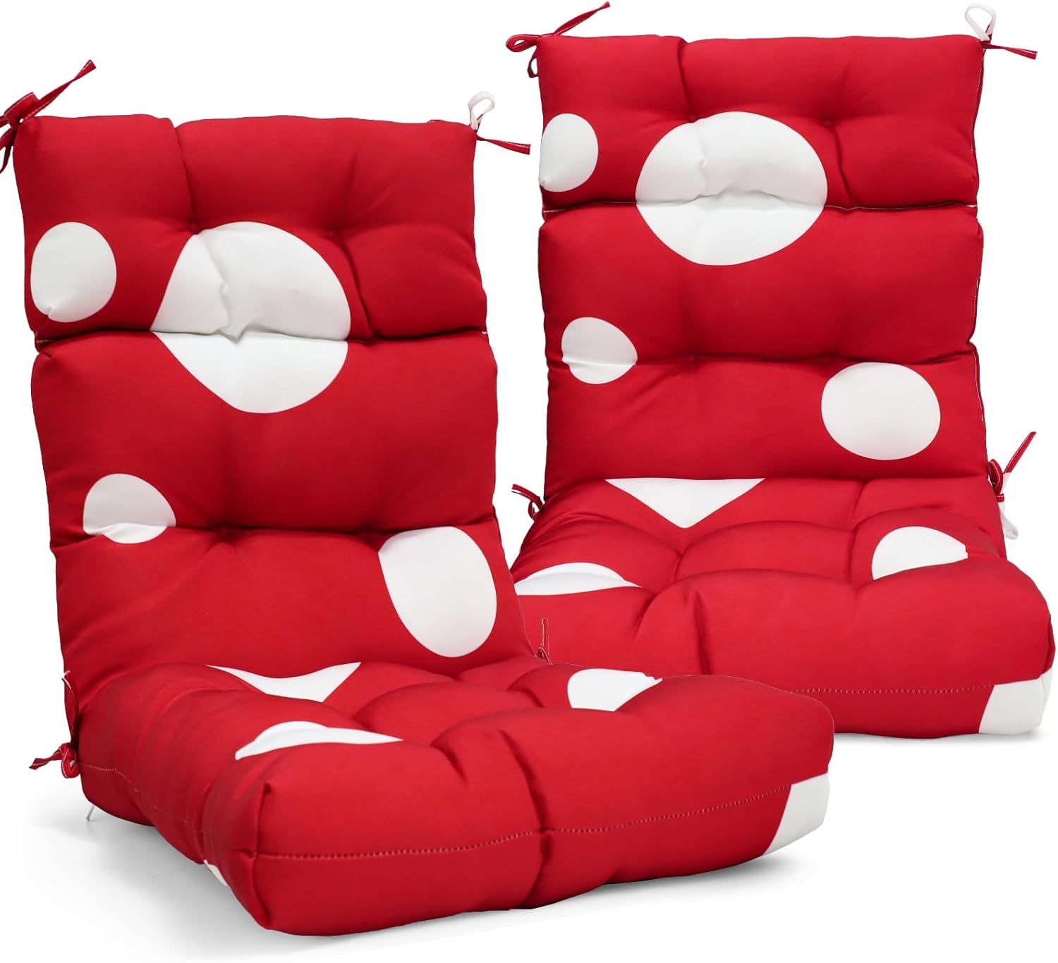 EAGLE PEAK Tufted High Back Patio Chair Cushions Set of 2