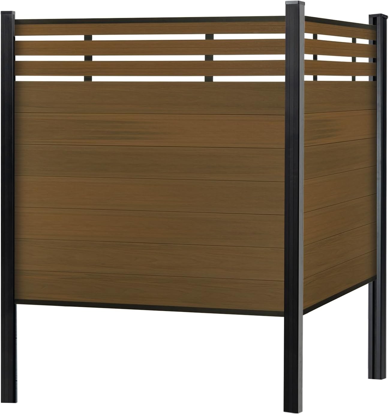 6x6ft Privacy Screen w/ Weather-Resistant Wood-Plastic Panels - Heavy Duty Fence