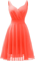 Chiffon Sundress for Women V-Neck Spaghetti Strap - Adjustable Fit