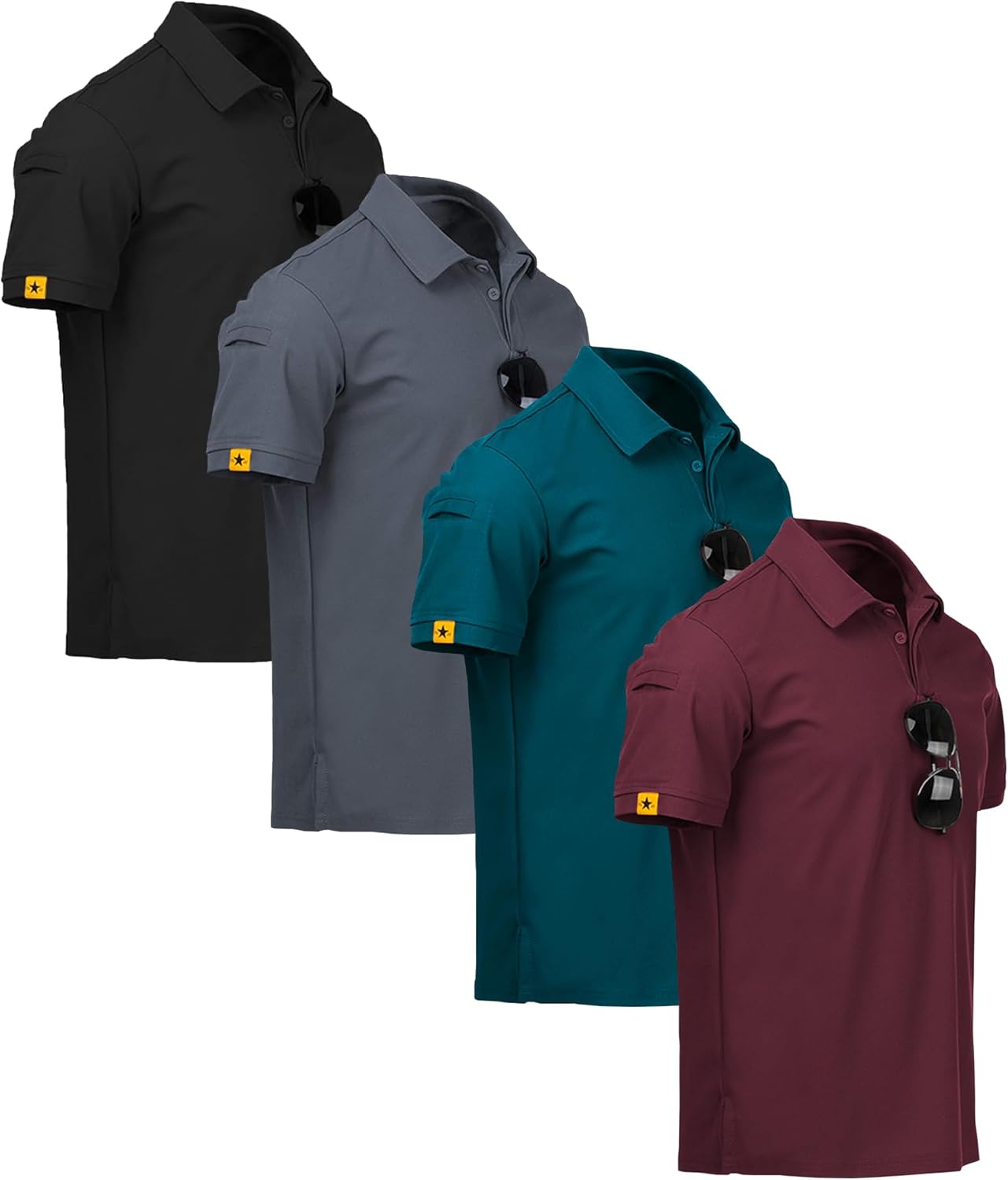 ZITY 4 Pack Mens Polo Shirt for Sports and Casual Wear