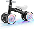 Baby Balance Bike for 1 Year Old - 4-Wheel LED Light Fun