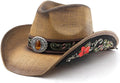 Woven Straw Cowboy Hat for Men & Women - Classic Western Style