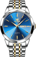 OLEVS Watch for Men Diamond Business Dress Analog Quartz (Style 5413)