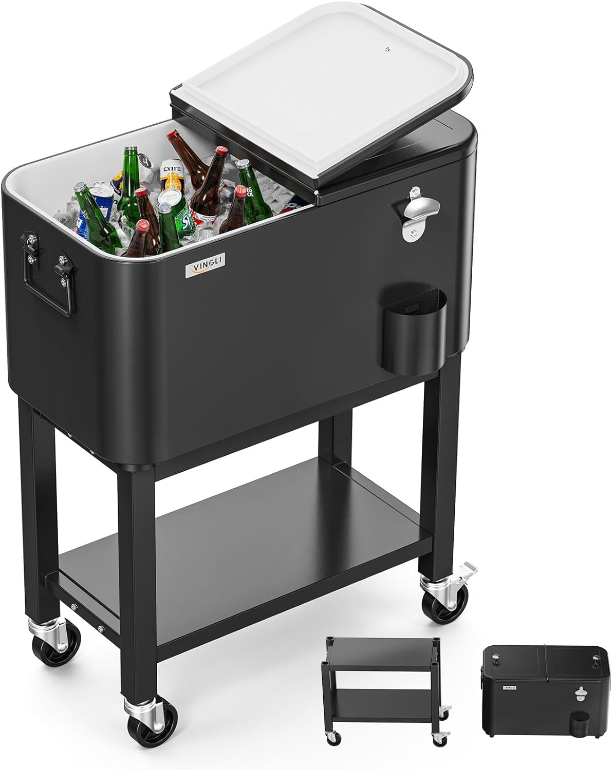 VINGLI Patio Cooler on Wheels - Perfect for Outdoor Parties