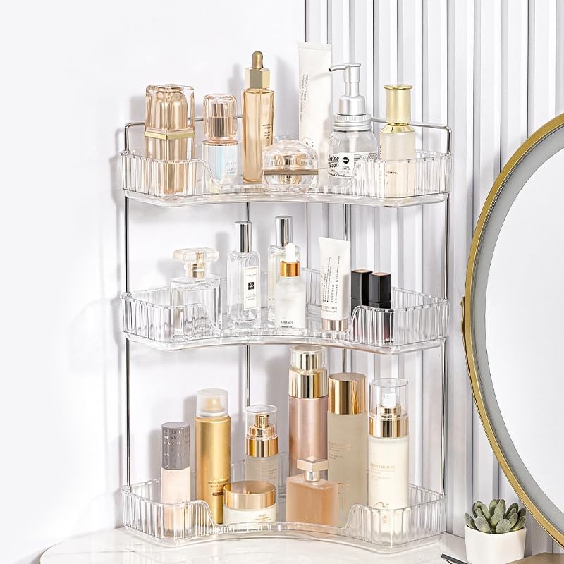 3-Tier Vanity Organizer - Clear Cosmetic Storage