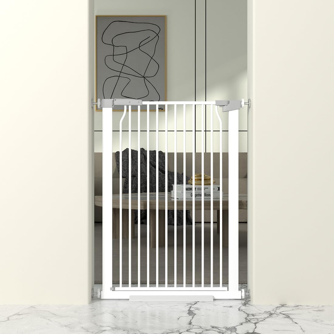 41 Inch Extra Tall Cat Gate for Doorway - Safe and Secure