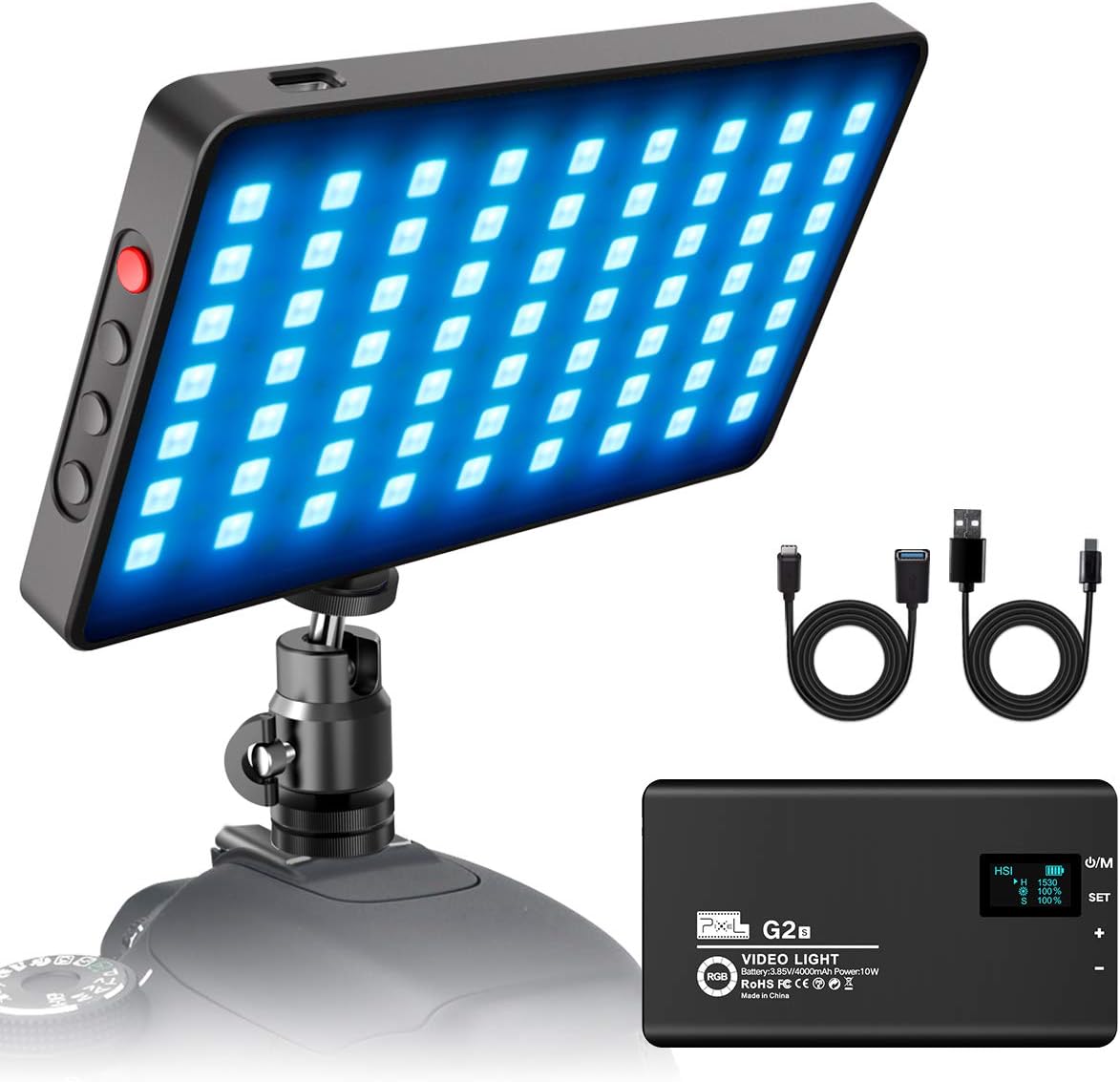 Pixel RGB Camera Light with Built-in Battery for Photography