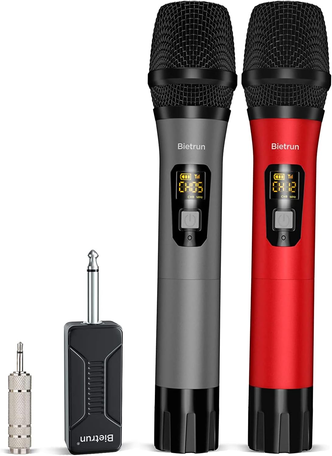 Bietrun UHF Wireless Dual Mic System - 160 ft Range