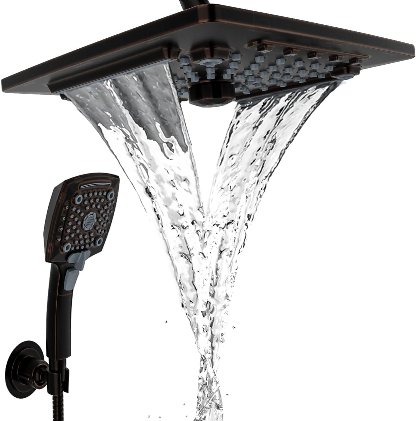 ELLO&ALLO Rain Shower Head Combo with Handheld Spray and Hose