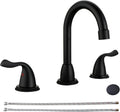 RKF 8 inch Widespread Bathroom Sink Faucet with Drain and Hose
