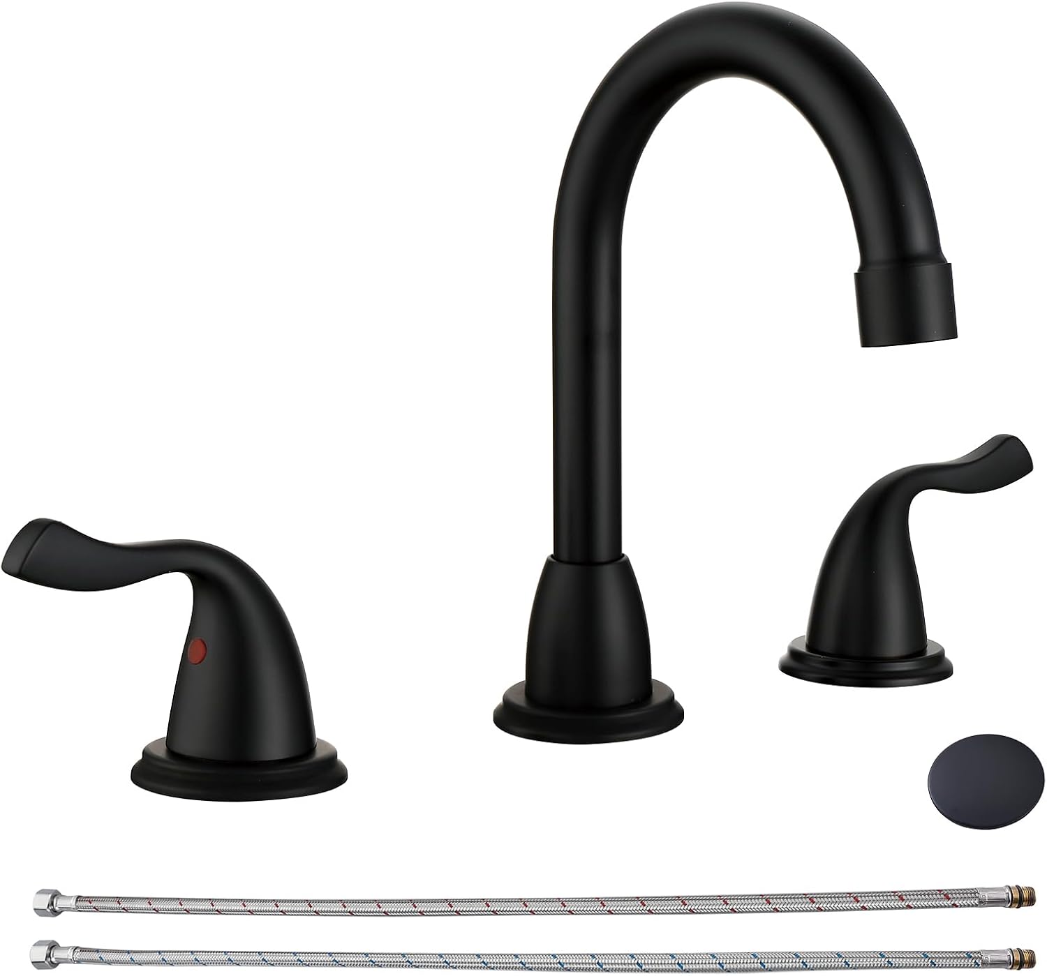 RKF 8 inch Widespread Bathroom Sink Faucet with Drain and Hose