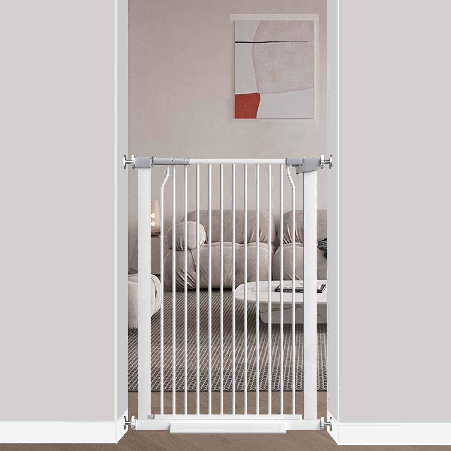 40.5 Inch Extra Tall Baby Gate for Stairs No Drill Installation