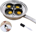 Egg Poacher Pan - Stainless Steel Poached Egg Cooker for 4 Eggs