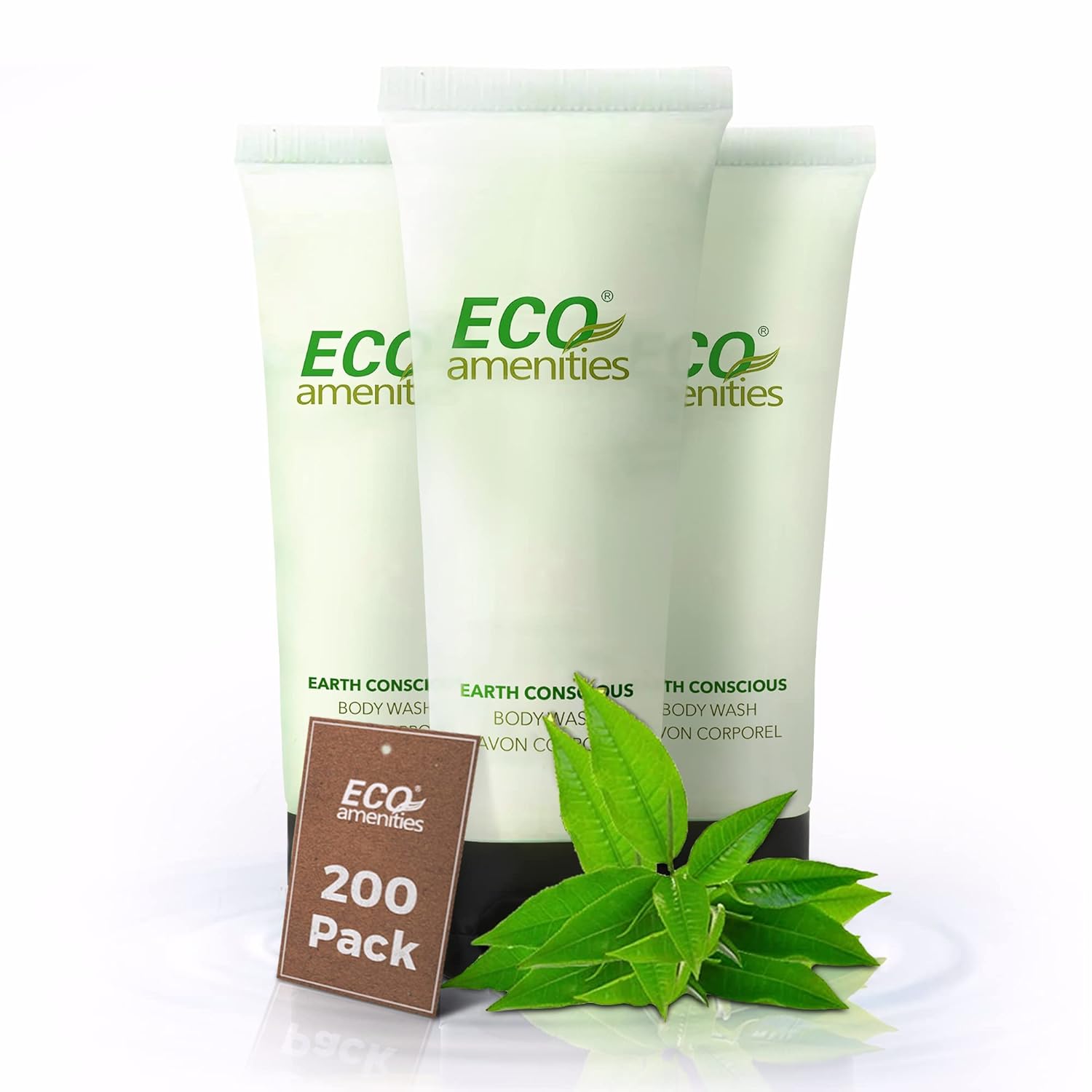 ECO Amenities Travel Size Body Wash - 200 Pack Green Tea Scent