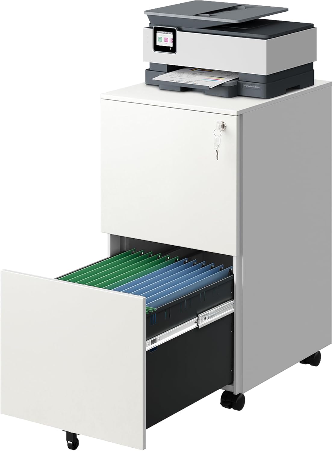DEVAISE 2-Drawer Rolling File Cabinet: Secure & Stylish Storage