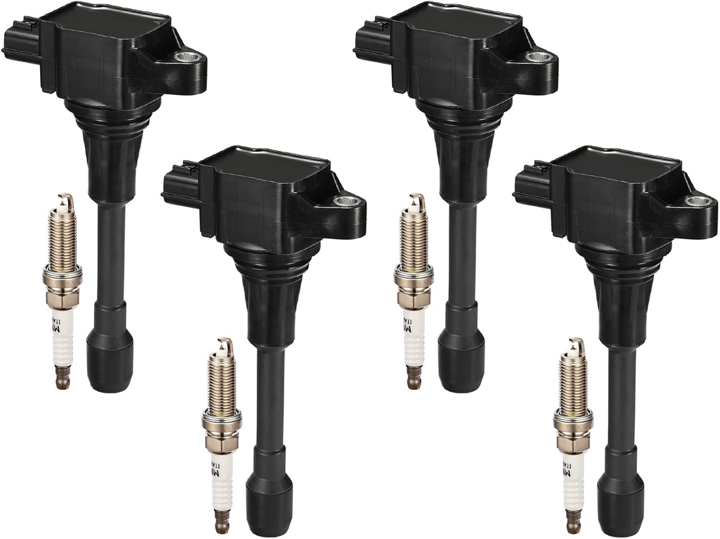 Set of 4 UF549 Ignition Coil Pack and 9029 Spark Plugs for Nissan