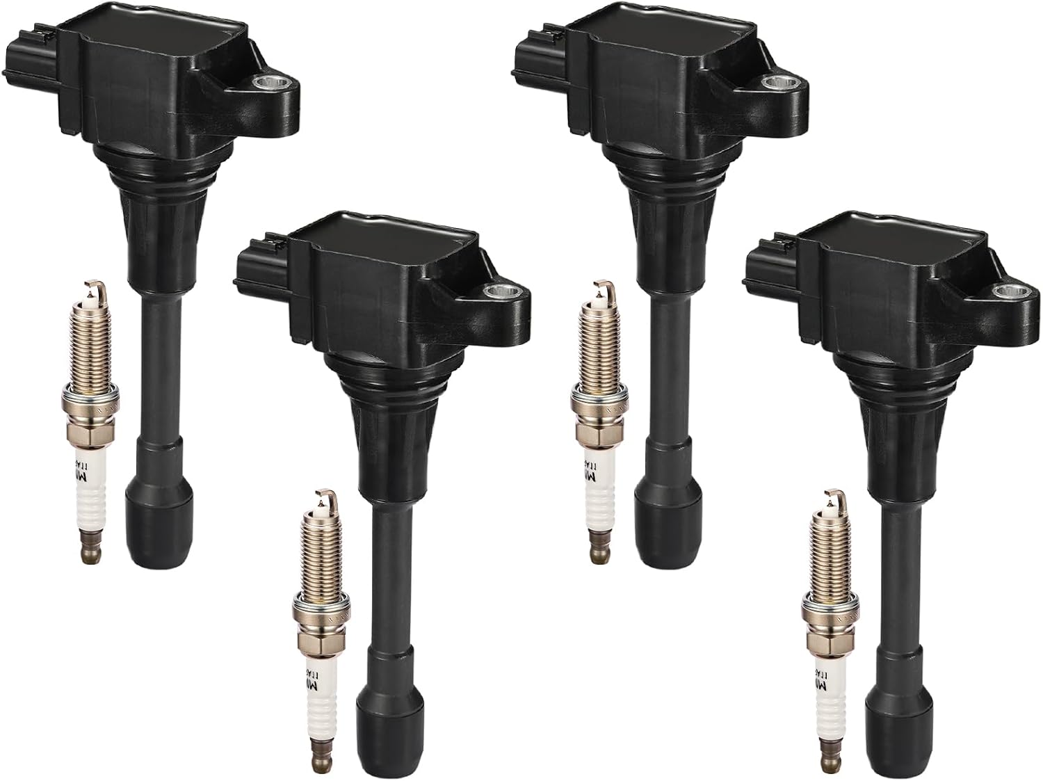 Set of 4 UF549 Ignition Coil Pack and 9029 Spark Plugs for Nissan