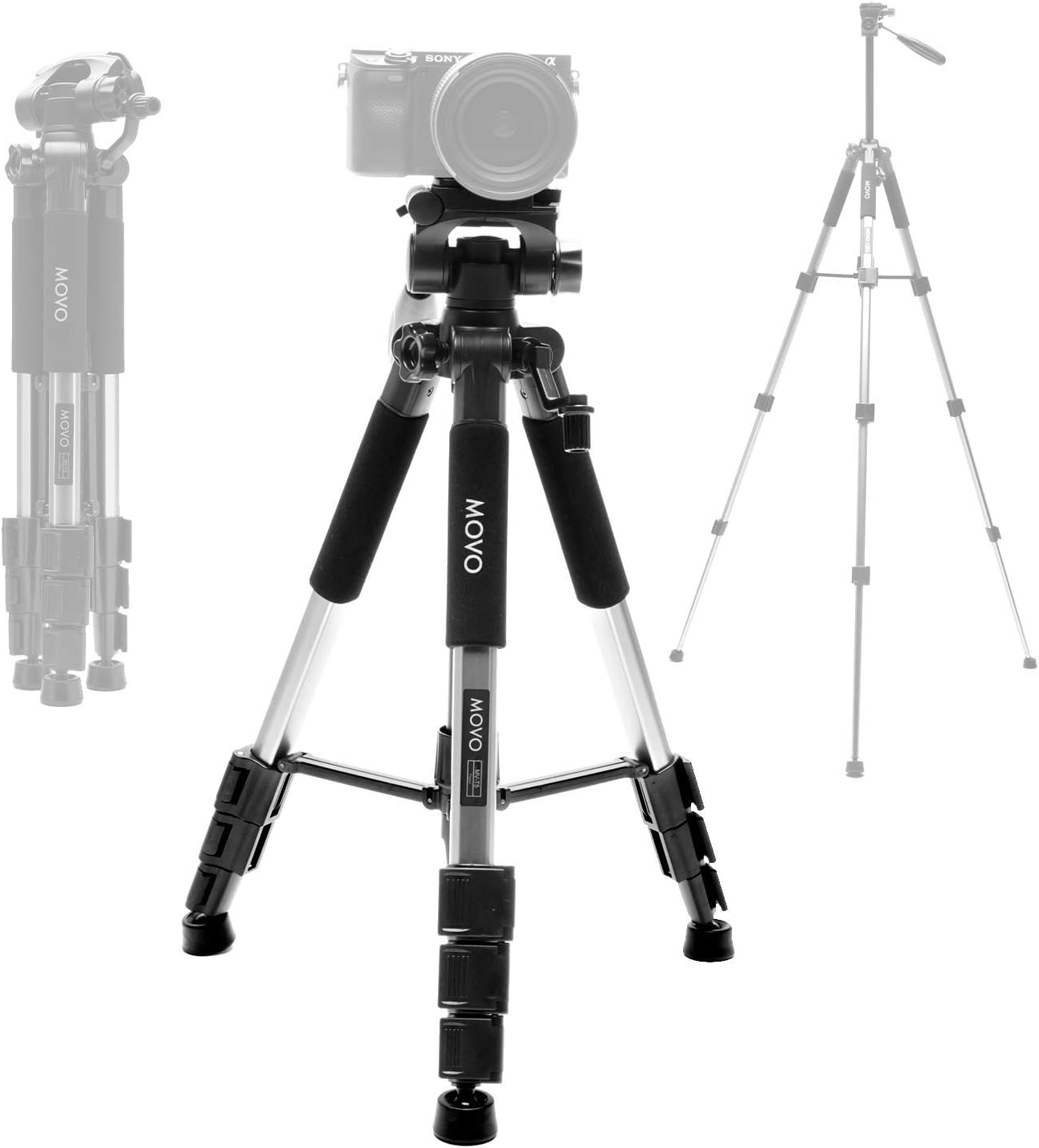 Movo MV-T5 57-inch Video Camera Tripod for Vlogging and Film